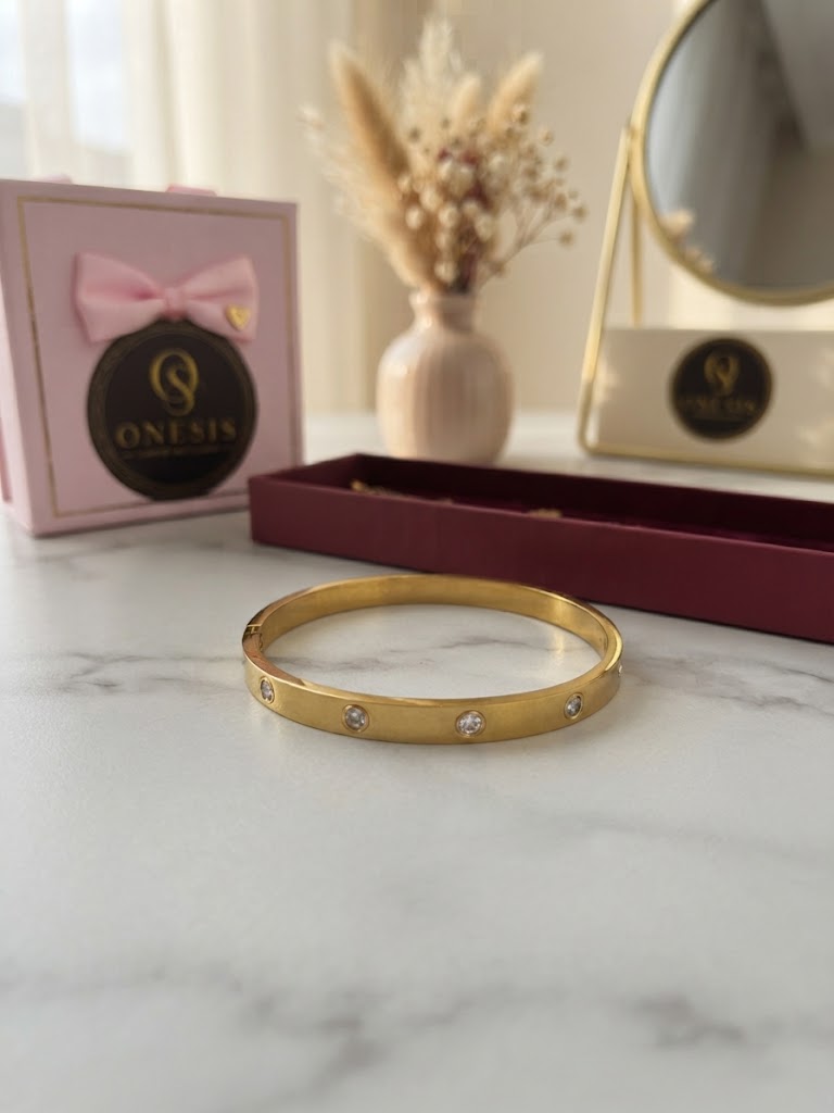 ✨ Brățară „Eternity” – Oțel Placat cu Aur 18K (5 Straturi)
