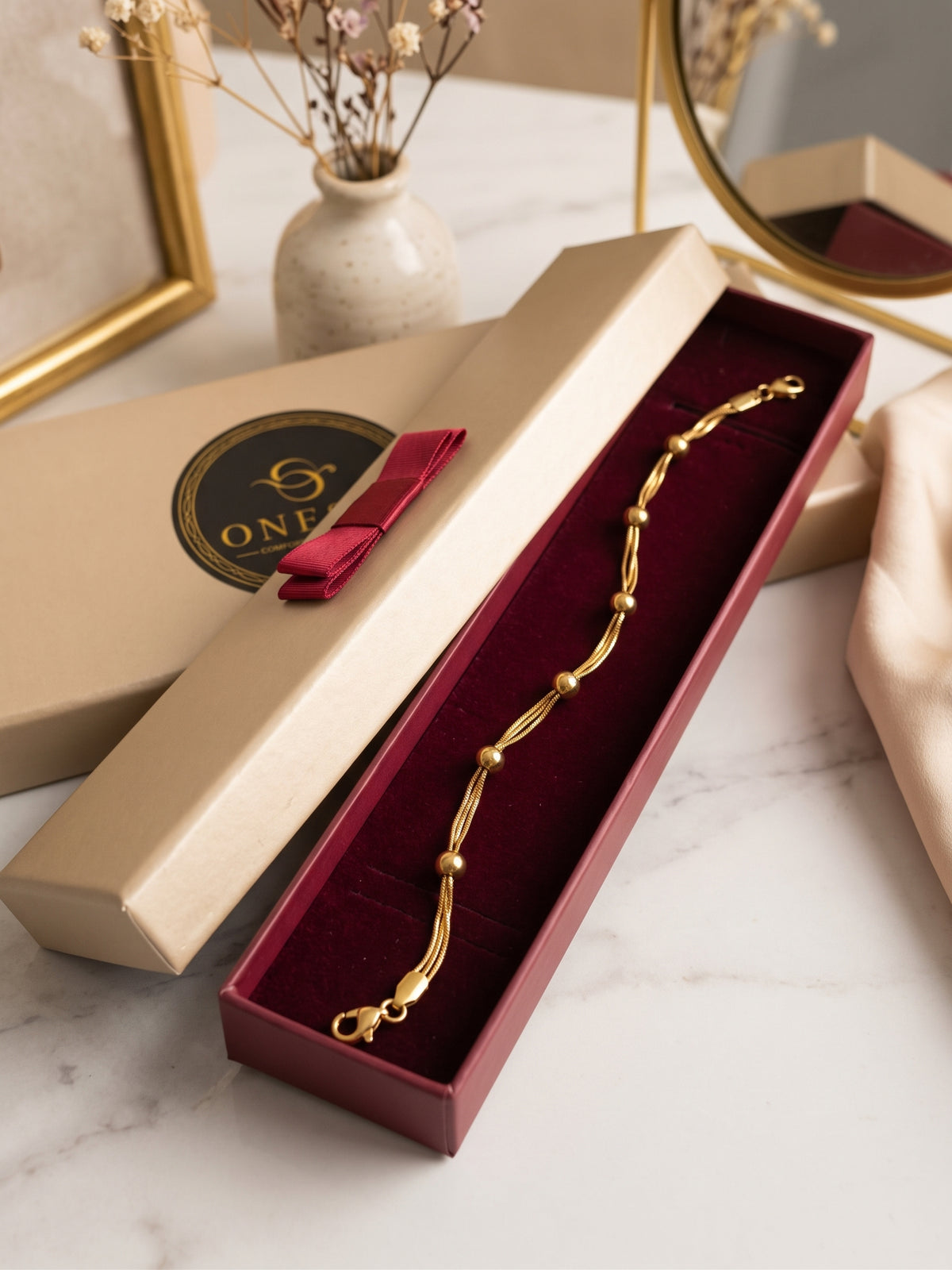 Brățară „Aurelia” – Oțel Placat cu Aur 18K (5 Straturi)